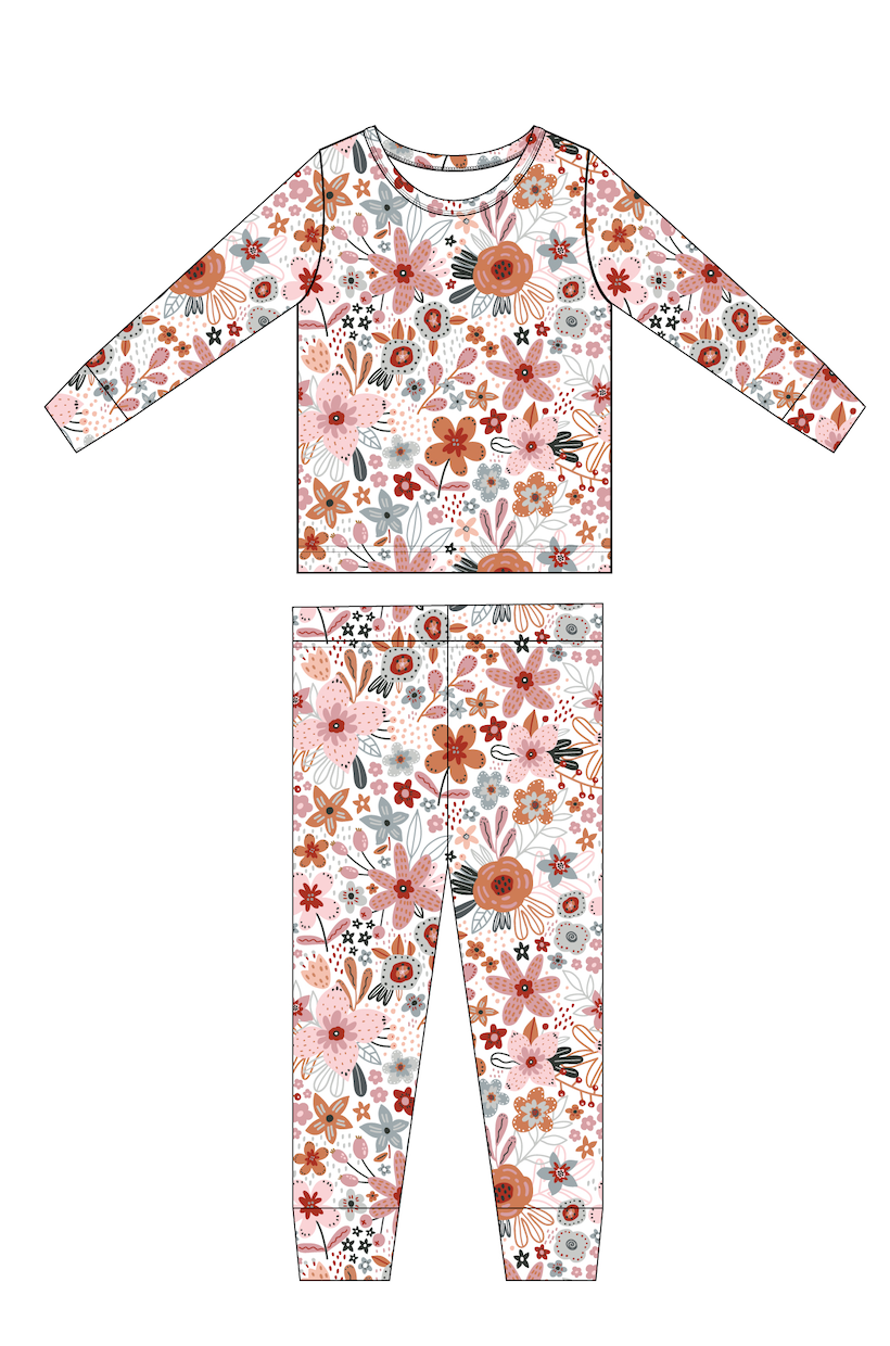 Bird & Bean® - Kids Bamboo Pajamas -Christmas Pajamas - Blossom