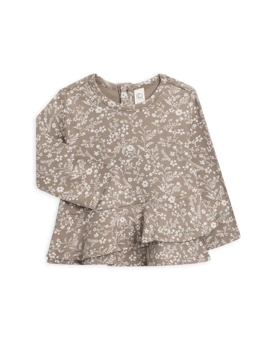 Colored Organics - Organic Baby & Kids Edith Top - Hailey Floral / Driftwood