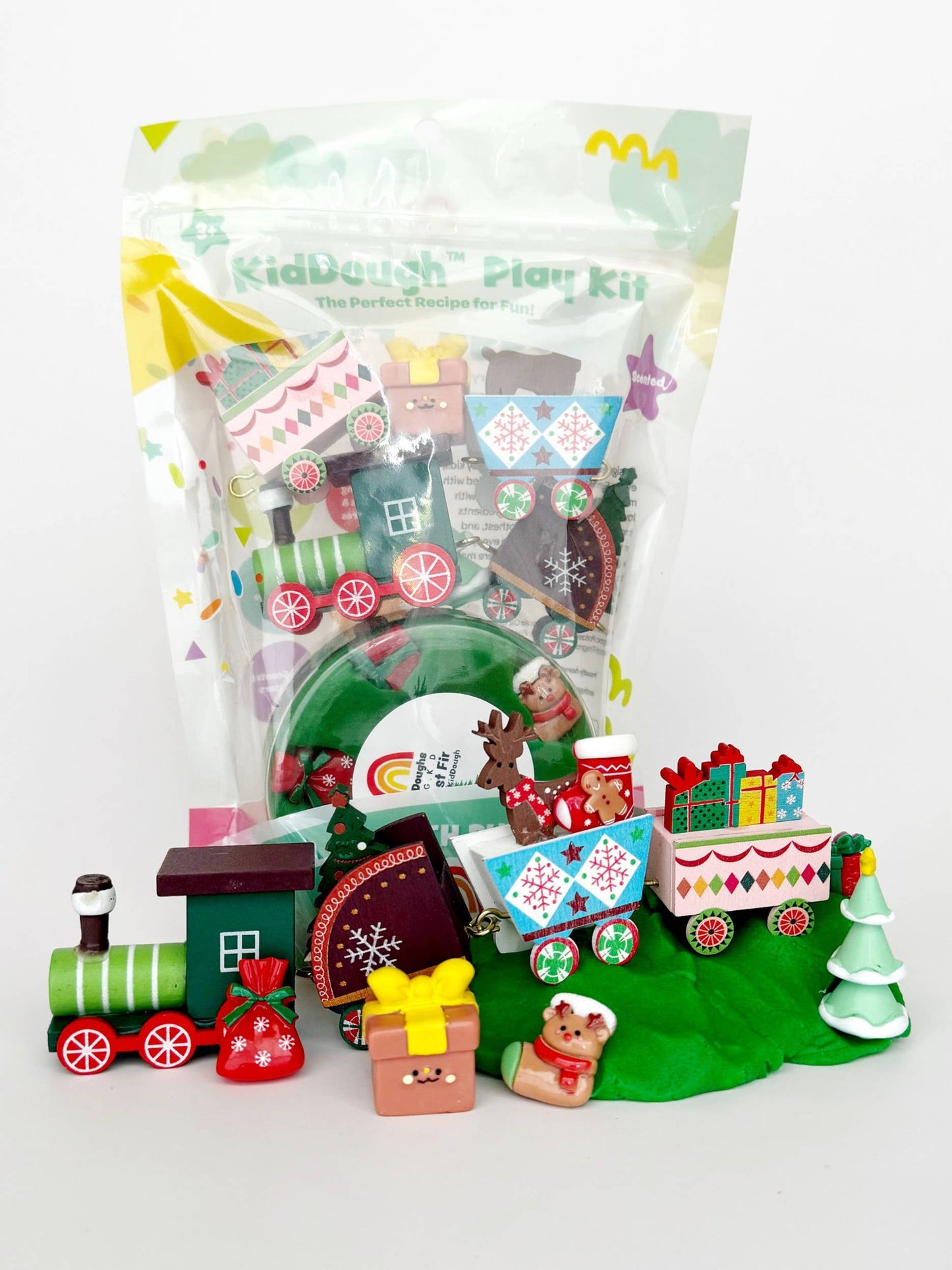 Earth Grown KidDoughs (KidDoughs by EGKD) - Christmas Train Sensory Play Dough Play Kit