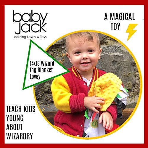Baby Jack and Company - Wizard Taggy Comfort Blanket Learning Lovey 14" x 18"