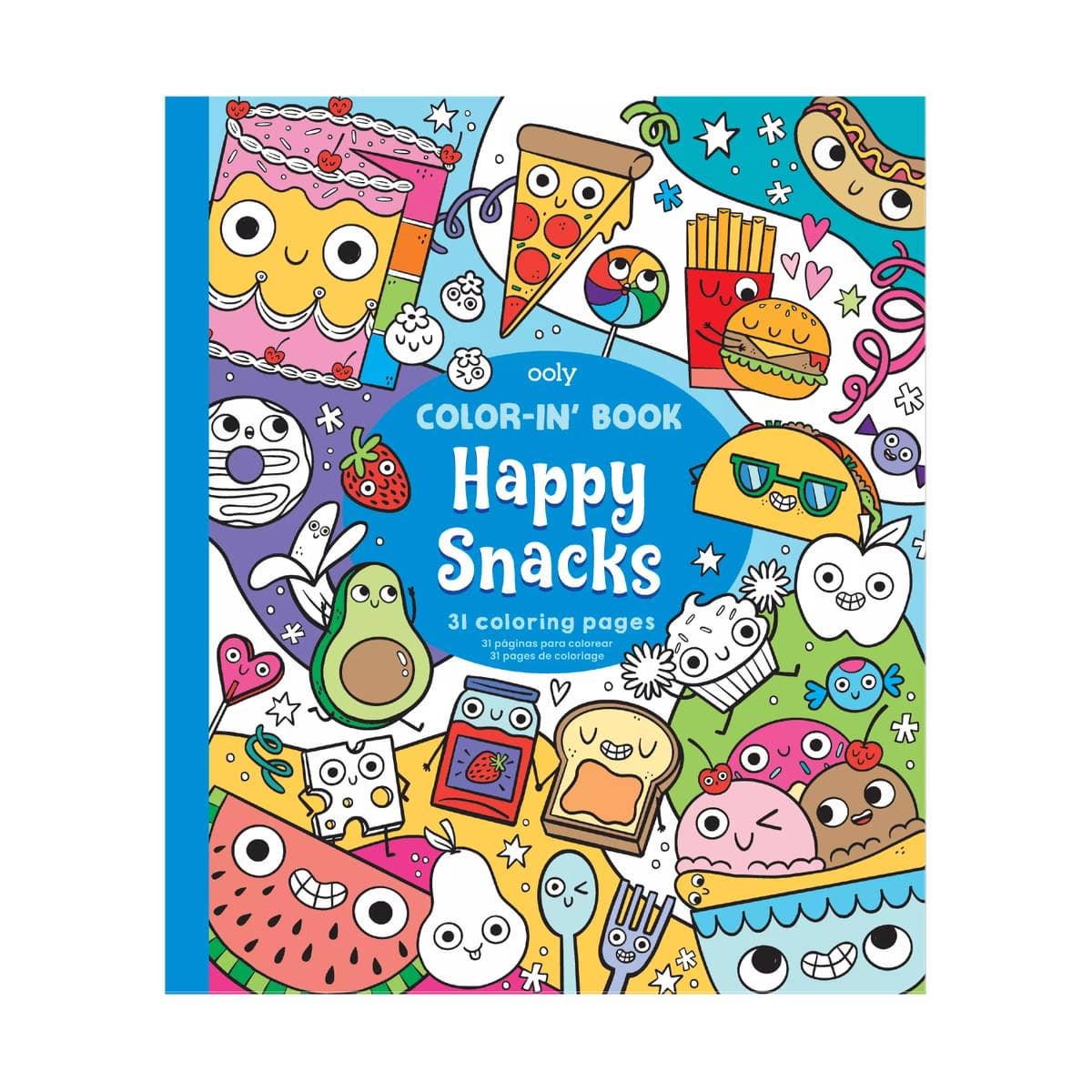 OOLY - 118-306 - Color-in' Book: Happy Snacks Coloring Book