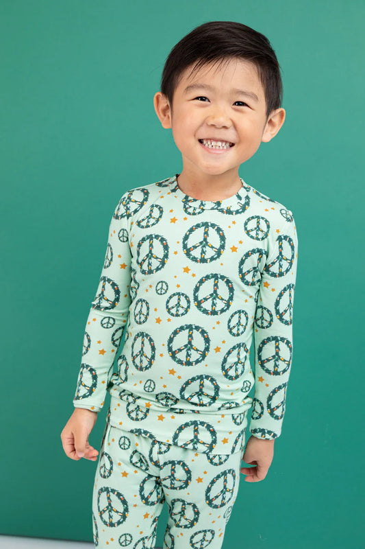 Kids Bamboo Pajama Set - Peace and Joy