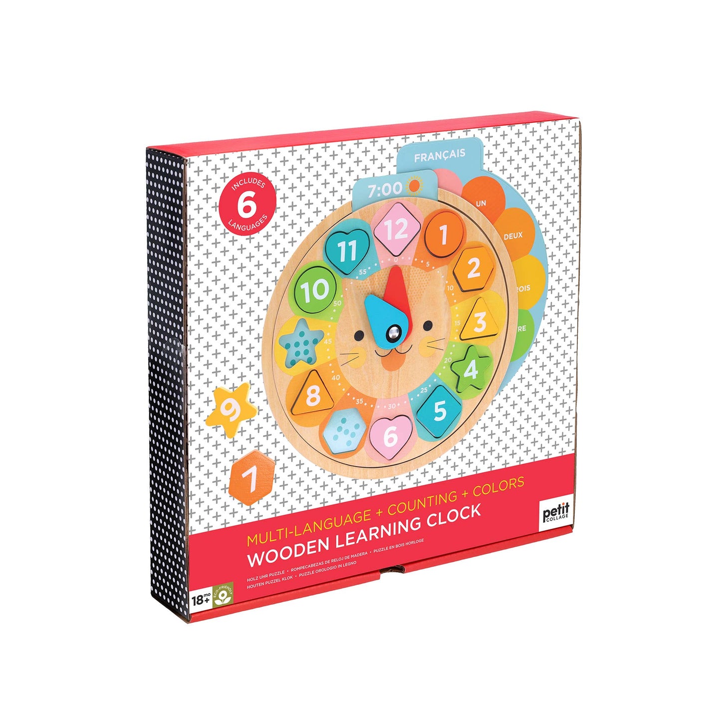 Chronicle Books - Multi-Language + Counting + Colors Wooden Learning Clock