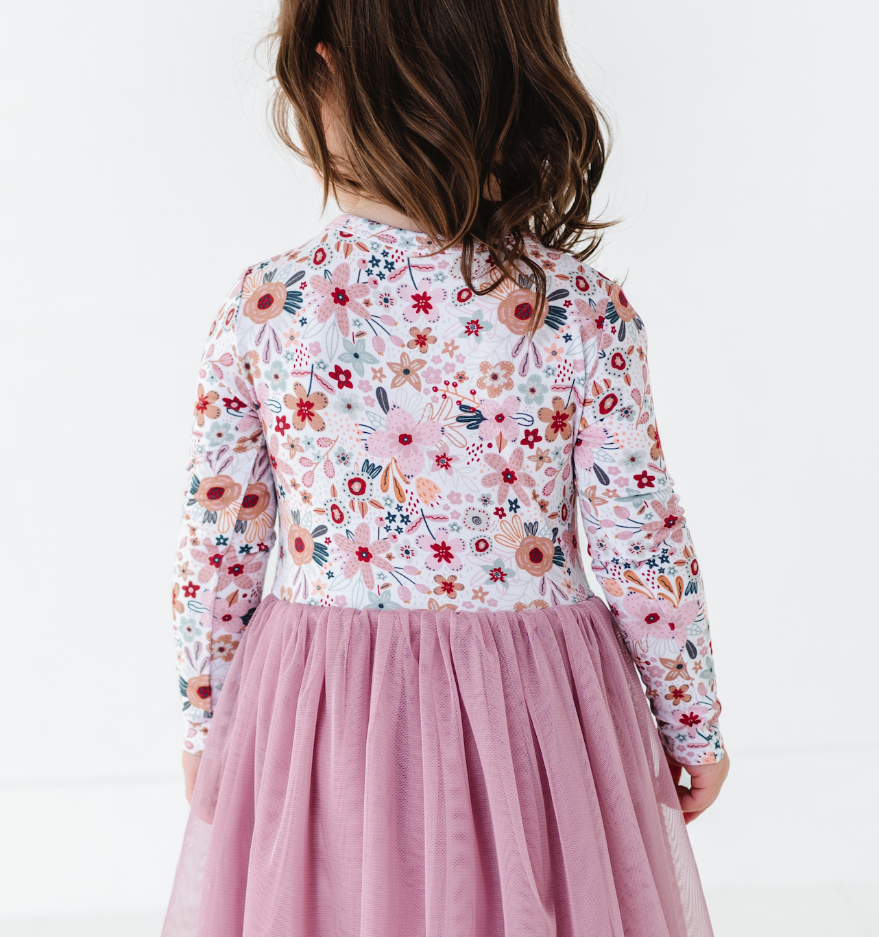 Bird & Bean® - Girls Tulle Dress - Fall Floral Girls Dress Back to School - Blossom