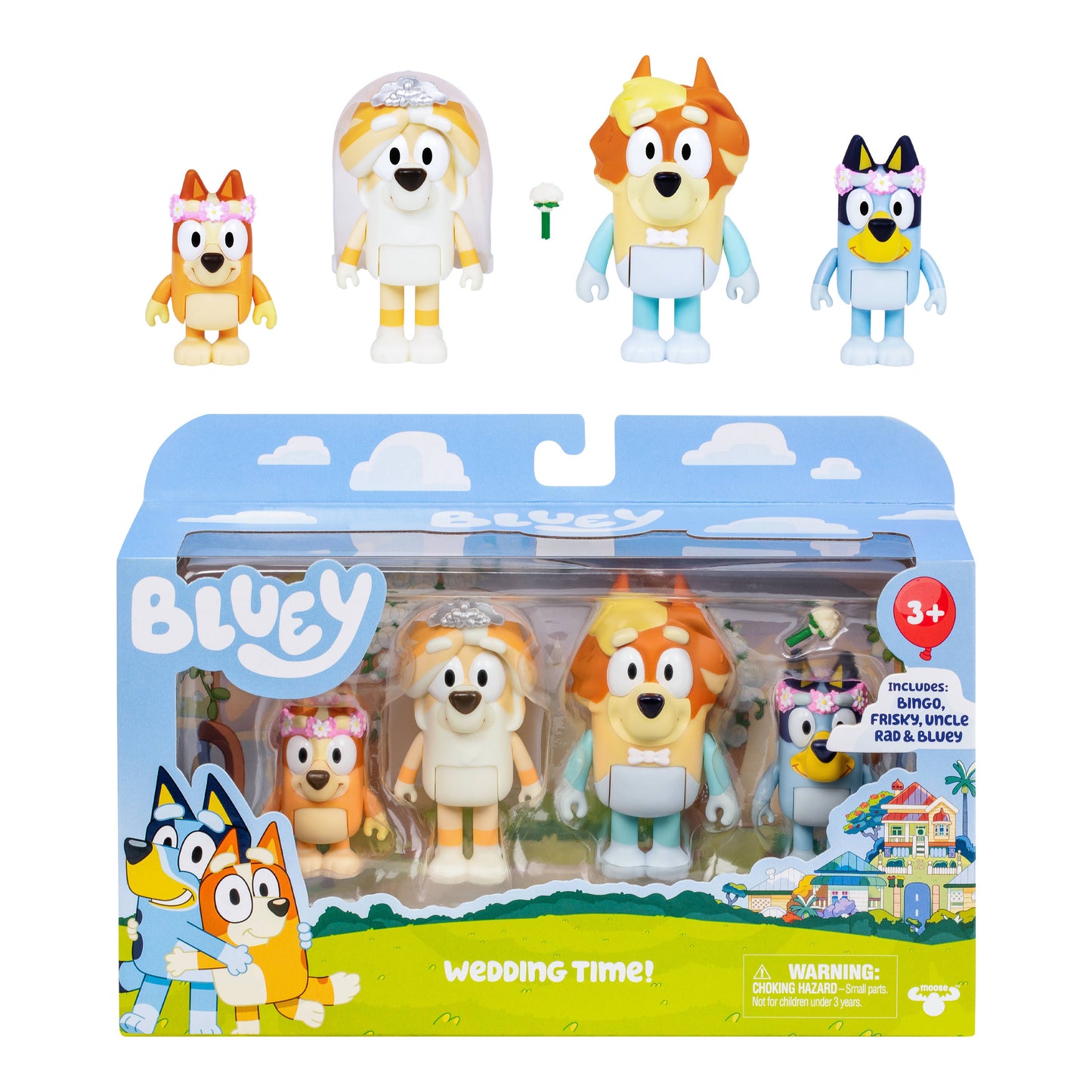 Toysmith - Moose Toys Bluey 4 Pack Figurine Set