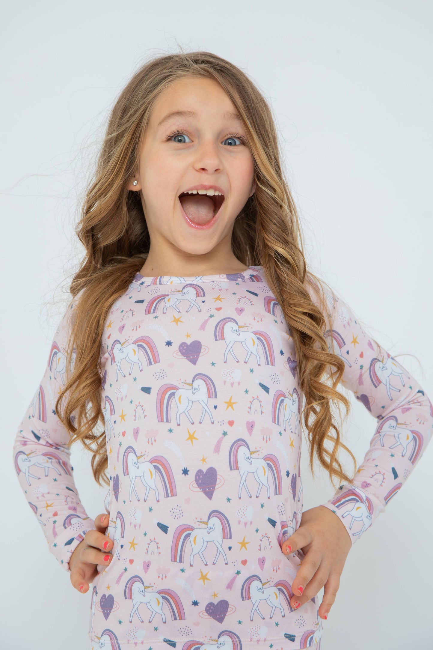 Bird & Bean® - Kids Bamboo Pajamas - Rainbow Unicorn