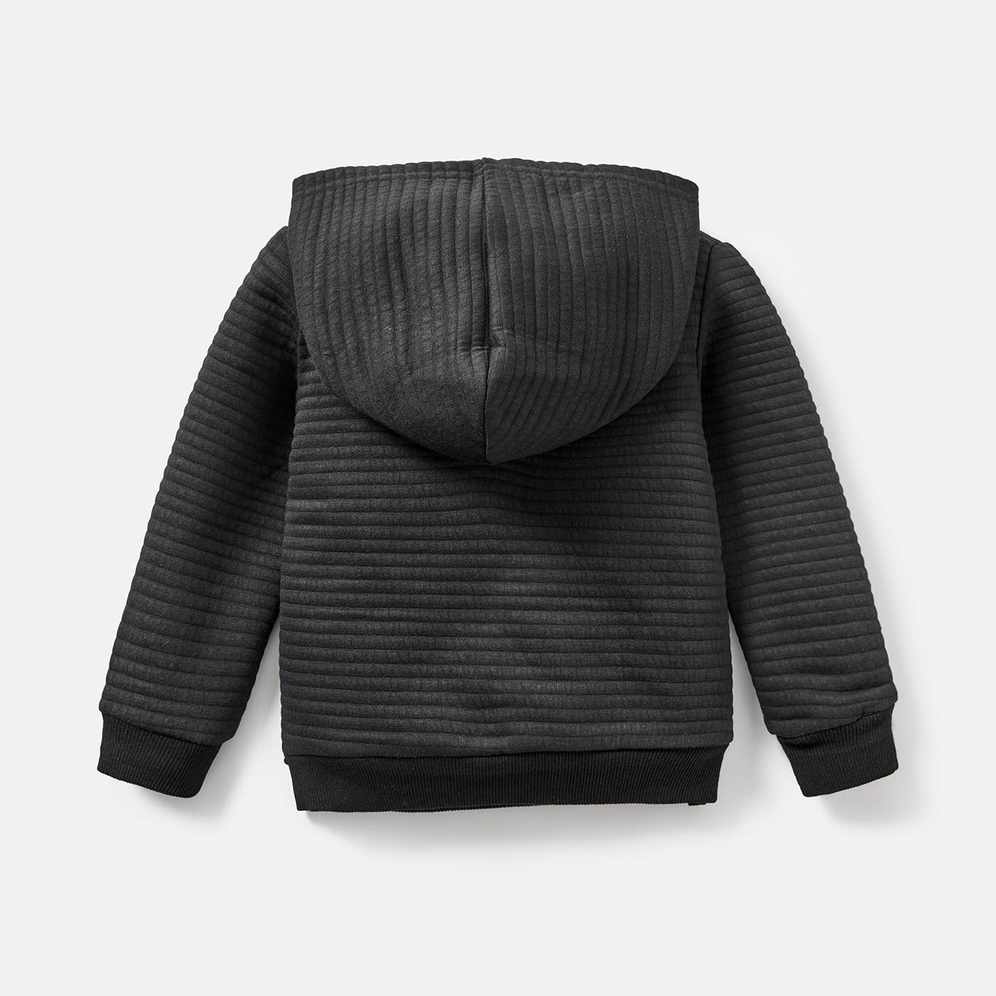 PatPat - Toddler/Kid Boy Solid Color Textured Hoodie Sweatshirt: Black / Kids: 4-5 Years