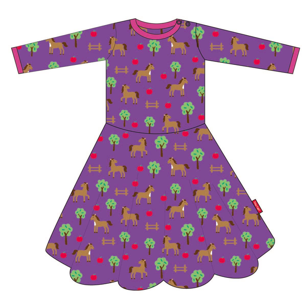 Toby Tiger - Organic Horse Print Skater Dress