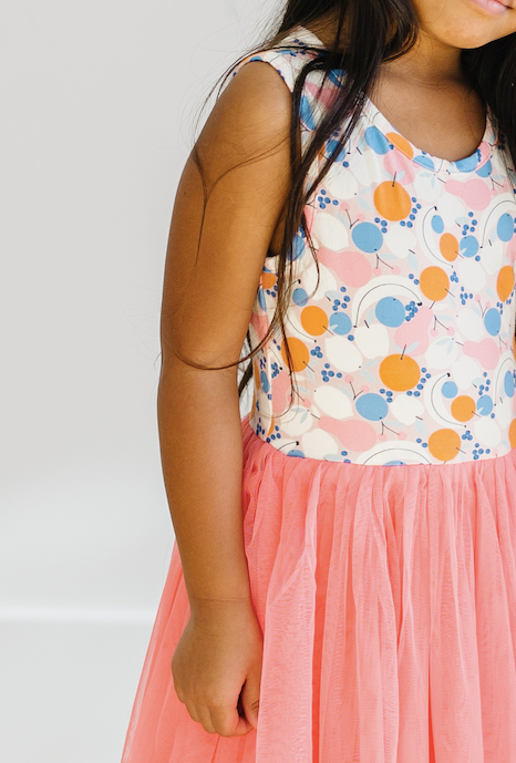 Bird & Bean® - Kids + Baby Tulle Tutu Dress - Clementine Fruit Summer Dress
