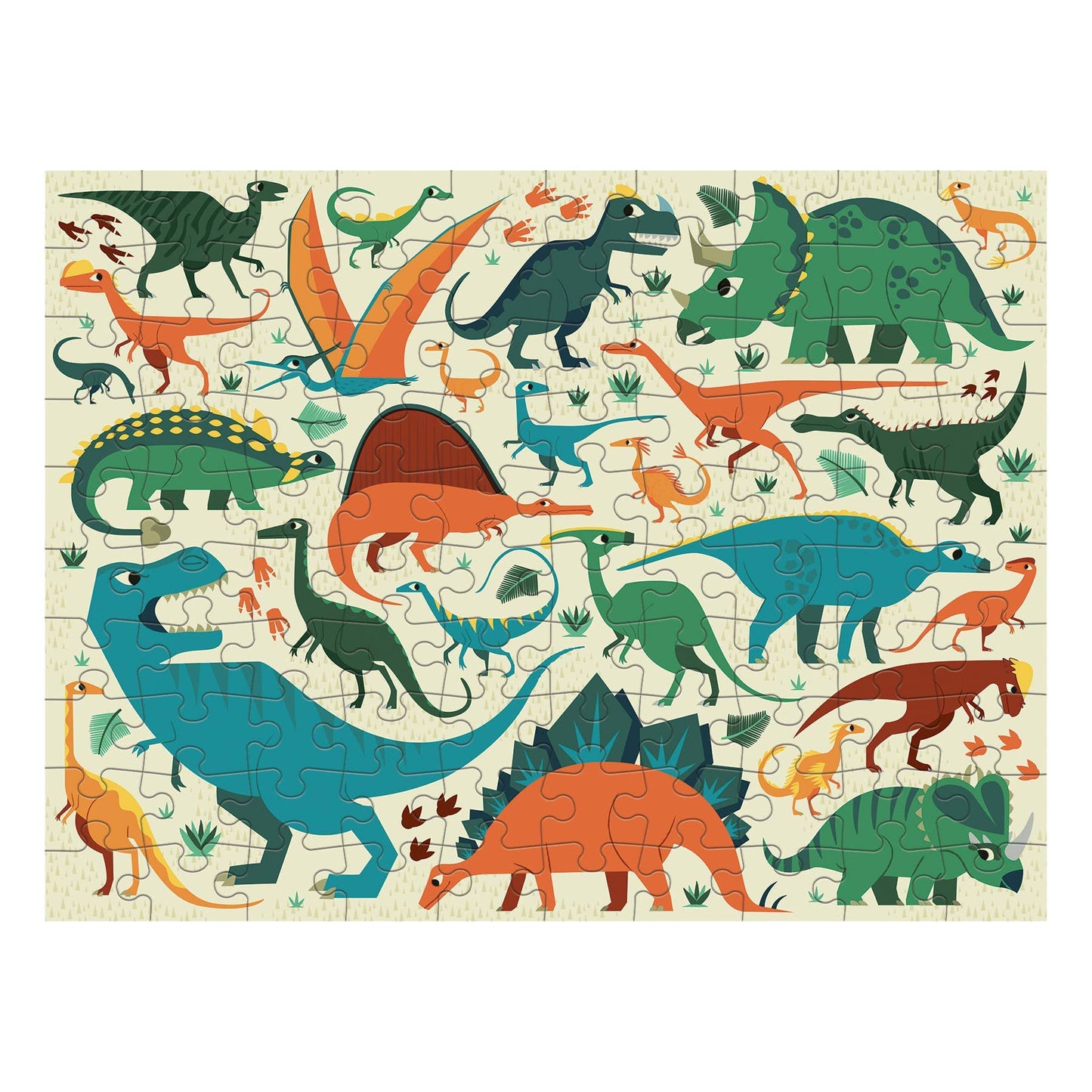 Chronicle Books - Dinosaur Dig 100 Piece Double-Sided Puzzle