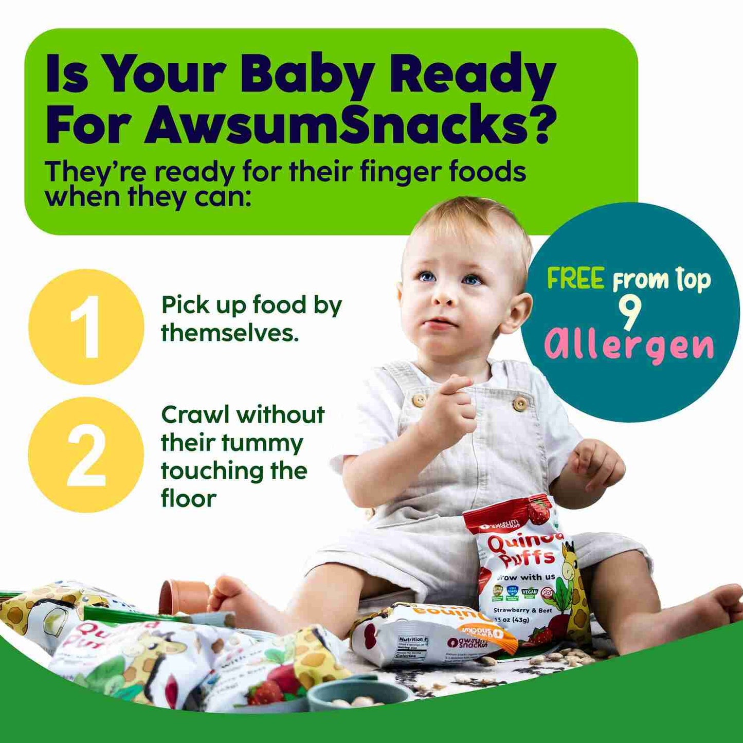 Awsum Snacks - Awsum Organic Superfood Baby Snacks Variety Box - 4 Flavors