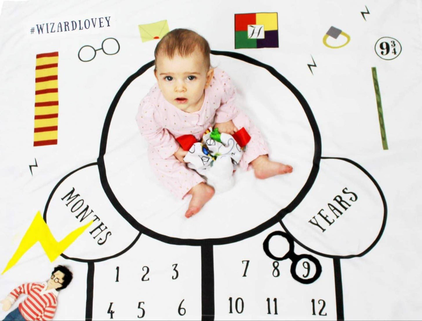Baby Jack and Company - Wizard Photography Monthly Milestone Fleece Blanket 40 x 50"