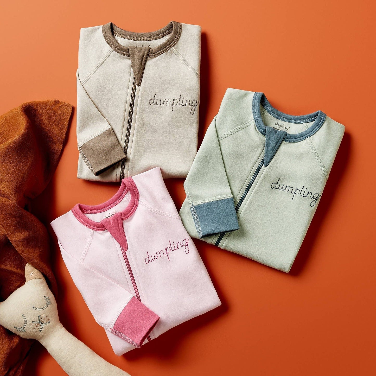 Sapling Child - Oatmeal Dumpling Baby Zip Romper