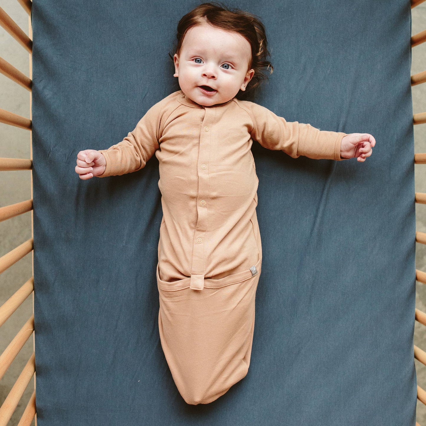 Goumi - Viscose Bamboo + Organic Cotton Convertible Gown - Sandstone - Preemie