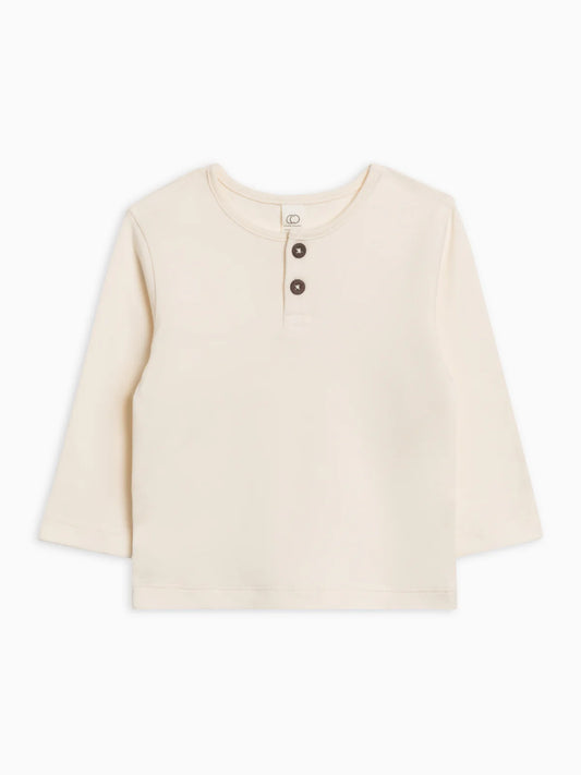 Organic Baby and Kids Reef Henley Long Sleeve - Ivory