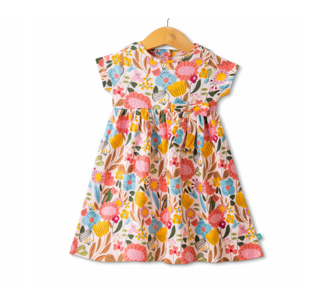 Juscubs - Floral Casual Dress and Matching Scrunchie Set