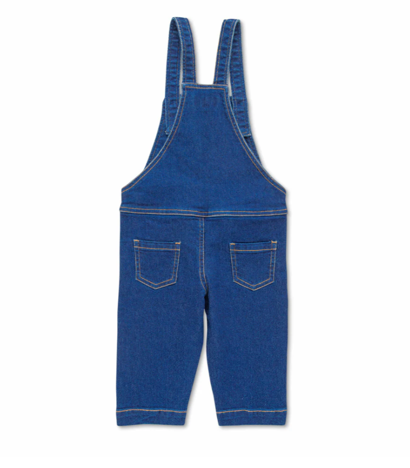 Juscubs - Denim Dungaree Overalls and Basic White Tee Set