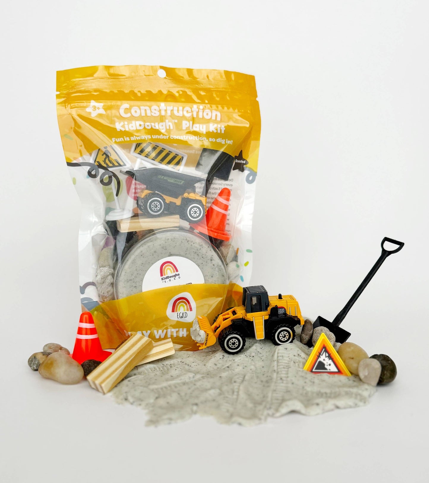 Earth Grown KidDoughs (KidDoughs by EGKD) - Construction (Cookies & Cream) KidDough Play Kit