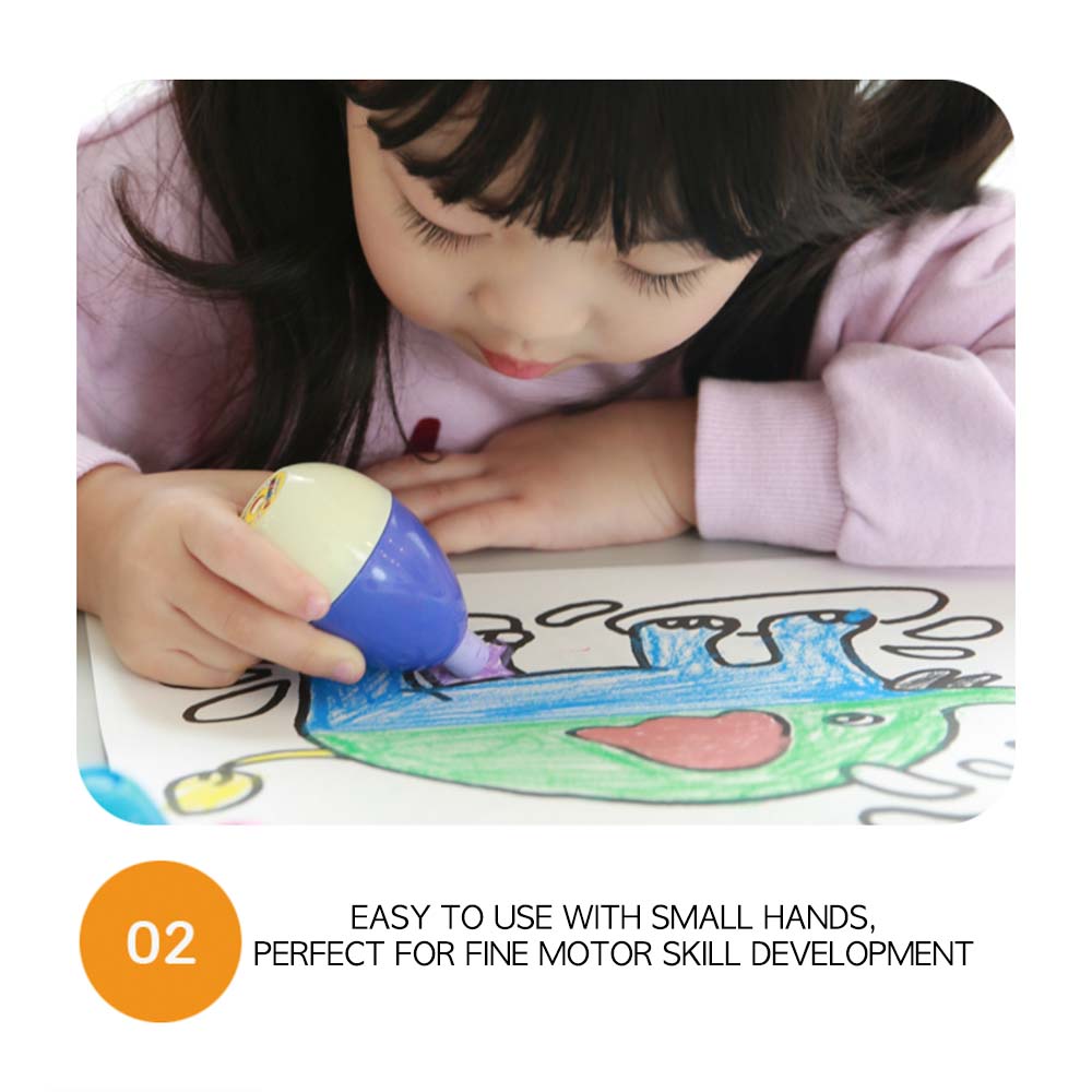 Eggies 12 pack- Egg-shaped water-based crayons for little hands