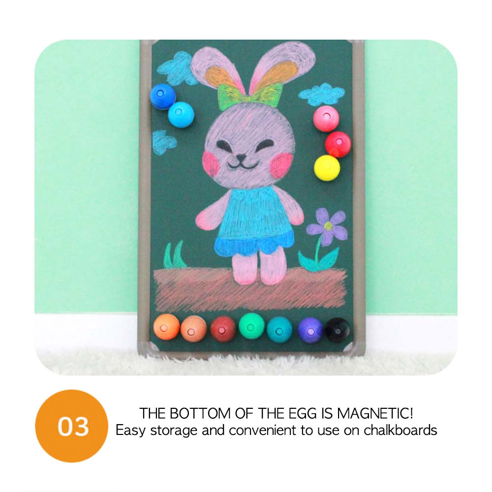 Eggies 12 pack- Egg-shaped water-based crayons for little hands
