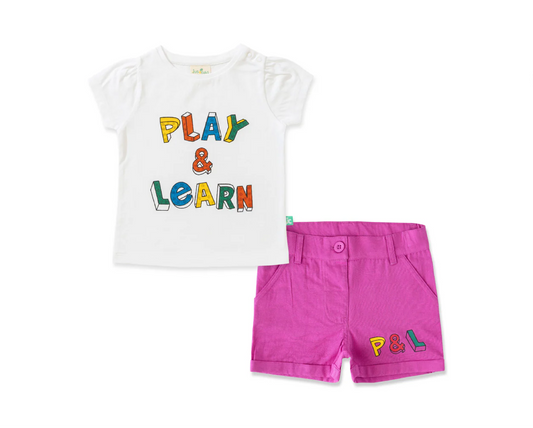 Juscubs - Graphic Tee and Shorts Set - Play & Learn