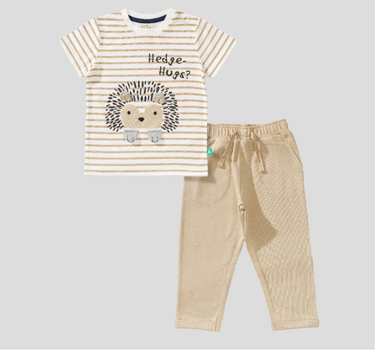 Juscubs - Graphic Striped Tee & Pant Set - Hedge-Hugs?