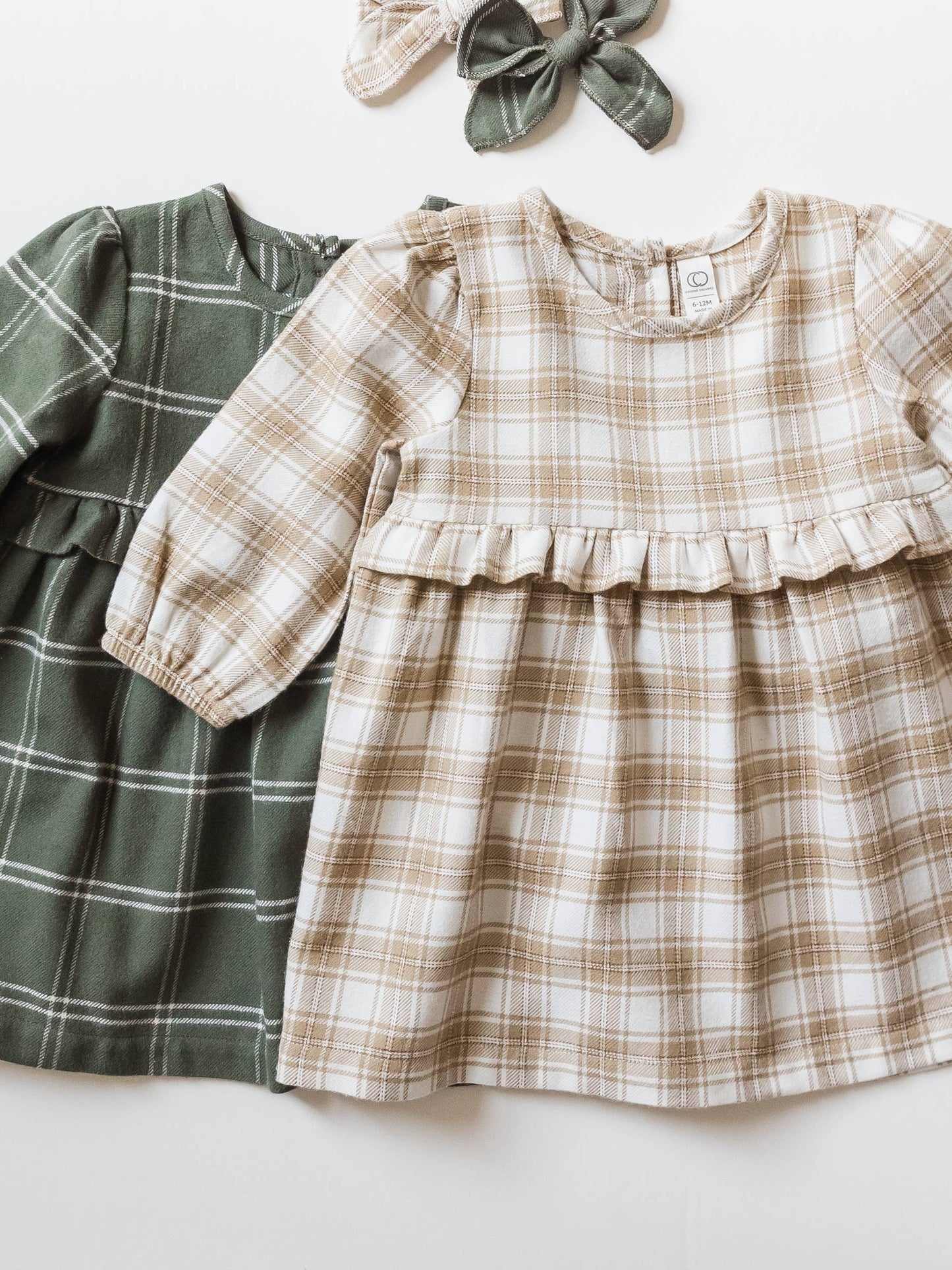 Baby and Kids Sydney Flannel Ruffle Dress - Cypress Plaid