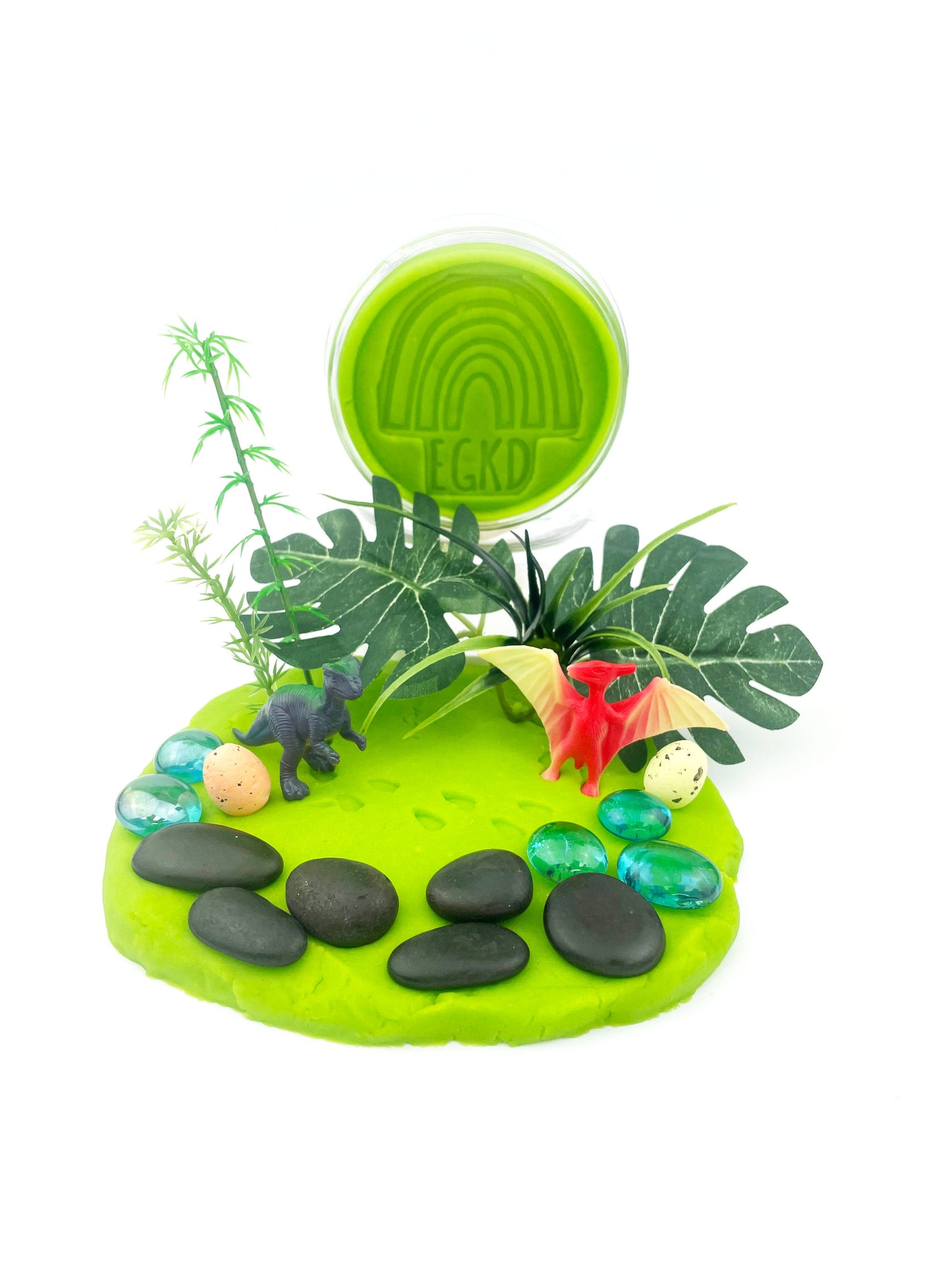 Earth Grown KidDoughs (KidDoughs by EGKD) - Dino Jungle (Watersmellon) Play Dough Kit