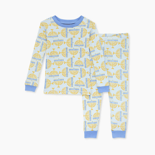 Burt's Bees Baby  Light the Menorah Pajama Set- Big Kid