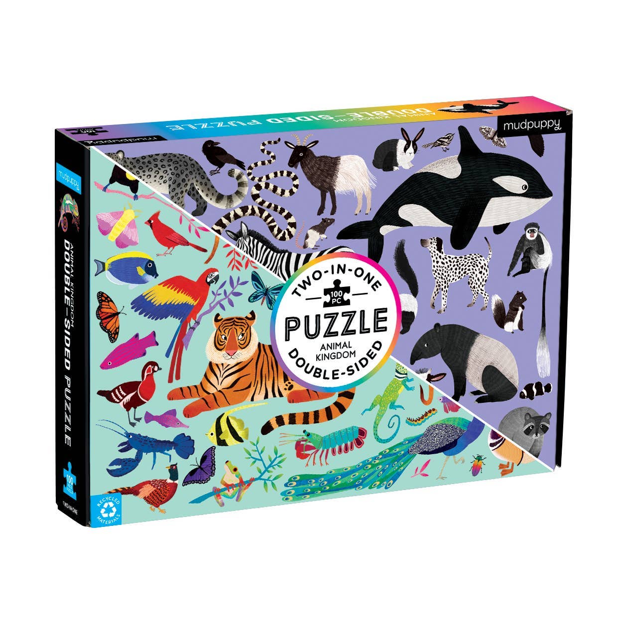 Chronicle Books - Animal Kingdom 100 Piece Double-Sided Puzzle