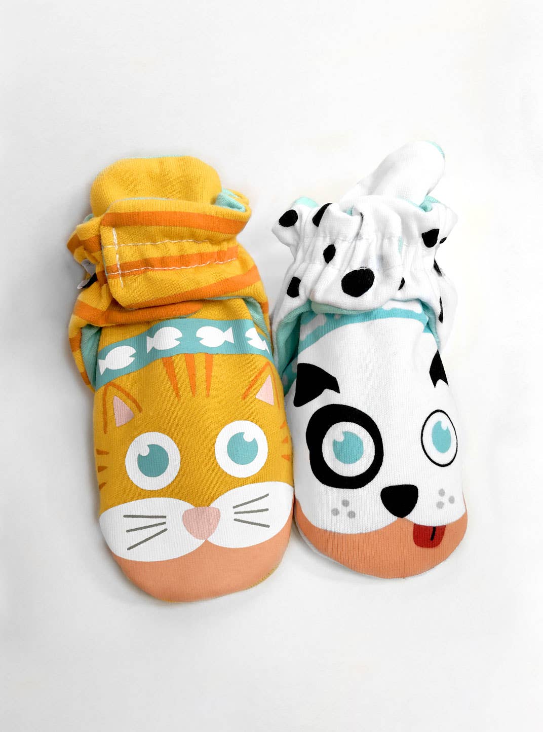 Pals Socks - Kitten & Puppy Non-Slip Mismatched Baby Booties