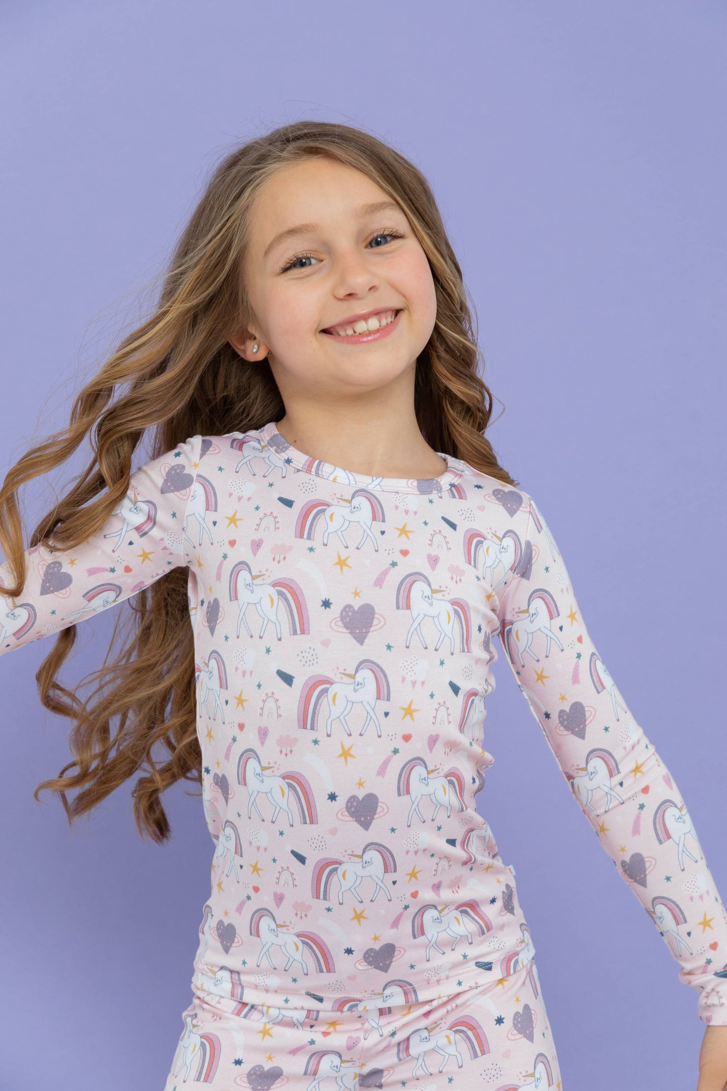 Bird & Bean® - Kids Bamboo Pajamas - Rainbow Unicorn