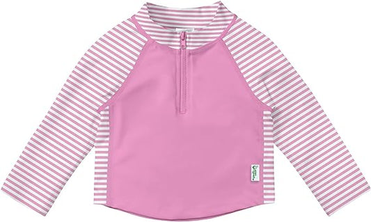 i play. by Green Sprouts Long Sleeve Zip Rash Guard Shirt | Quick Dry, UPF50+ Sun Protection | Half-Zip for Easy On-and-Off