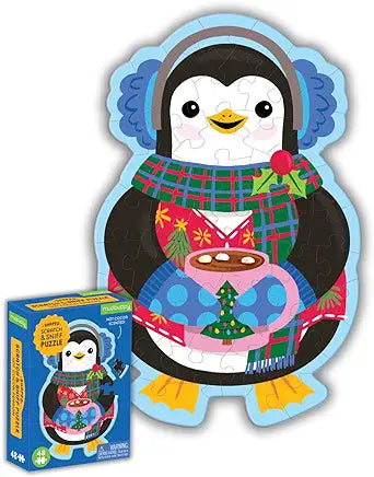 Hot Cocoa Penguin 48 Piece Scratch and Sniff Shaped Mini Pzl