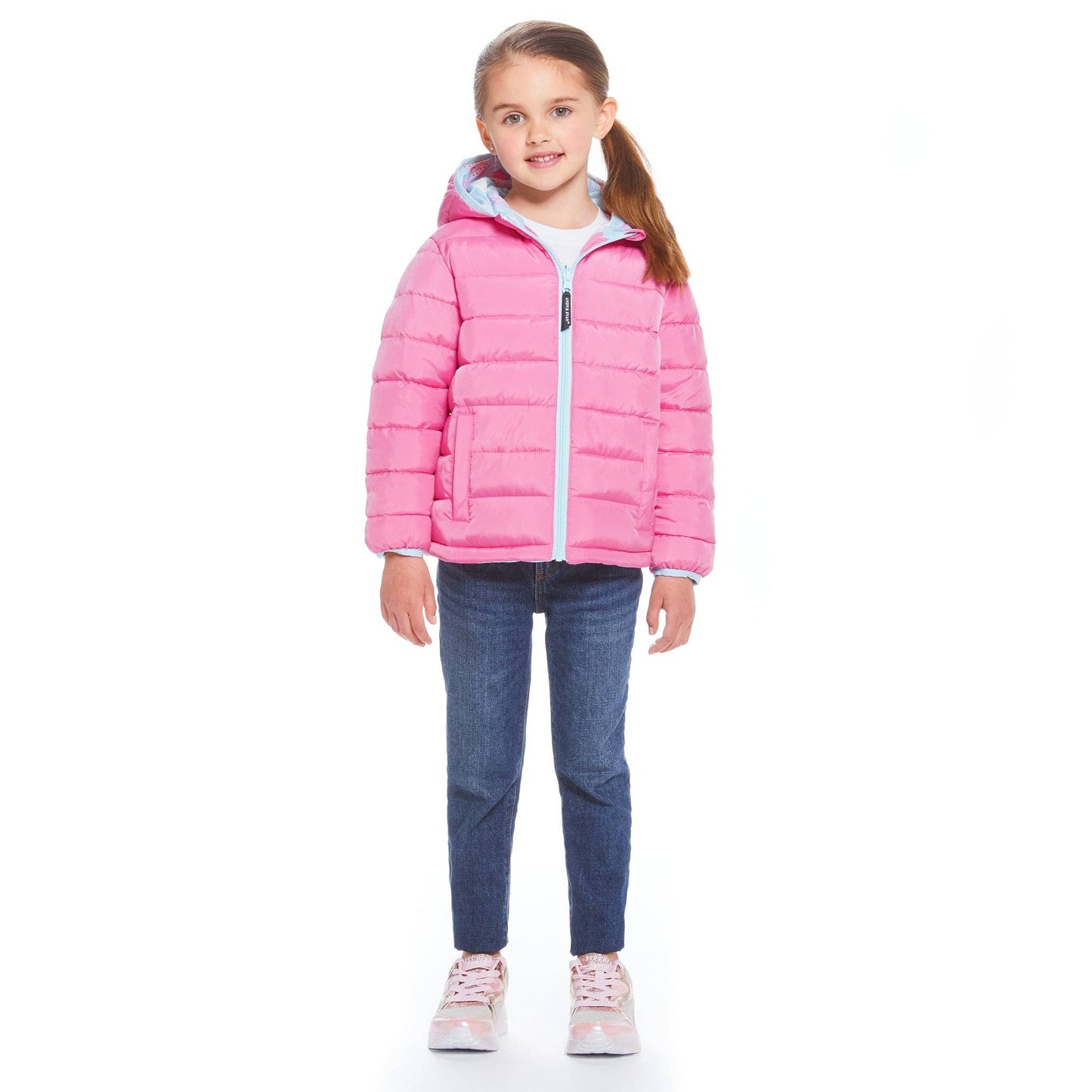 Pink/Heart Reversible Puffer