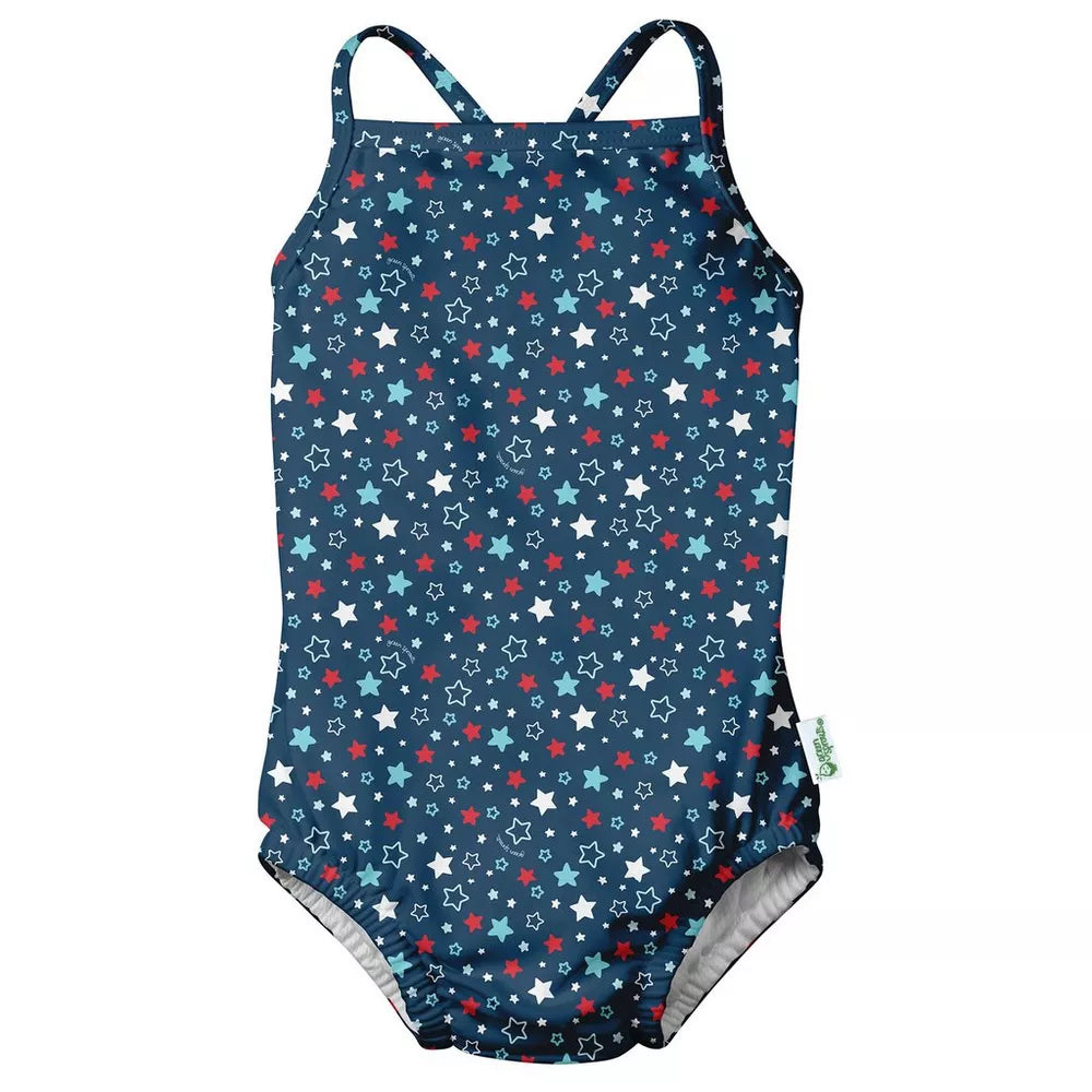 i play. by Green Sprouts Patterned One-Piece Swimsuit with Build-in Reusable Swim Diaper