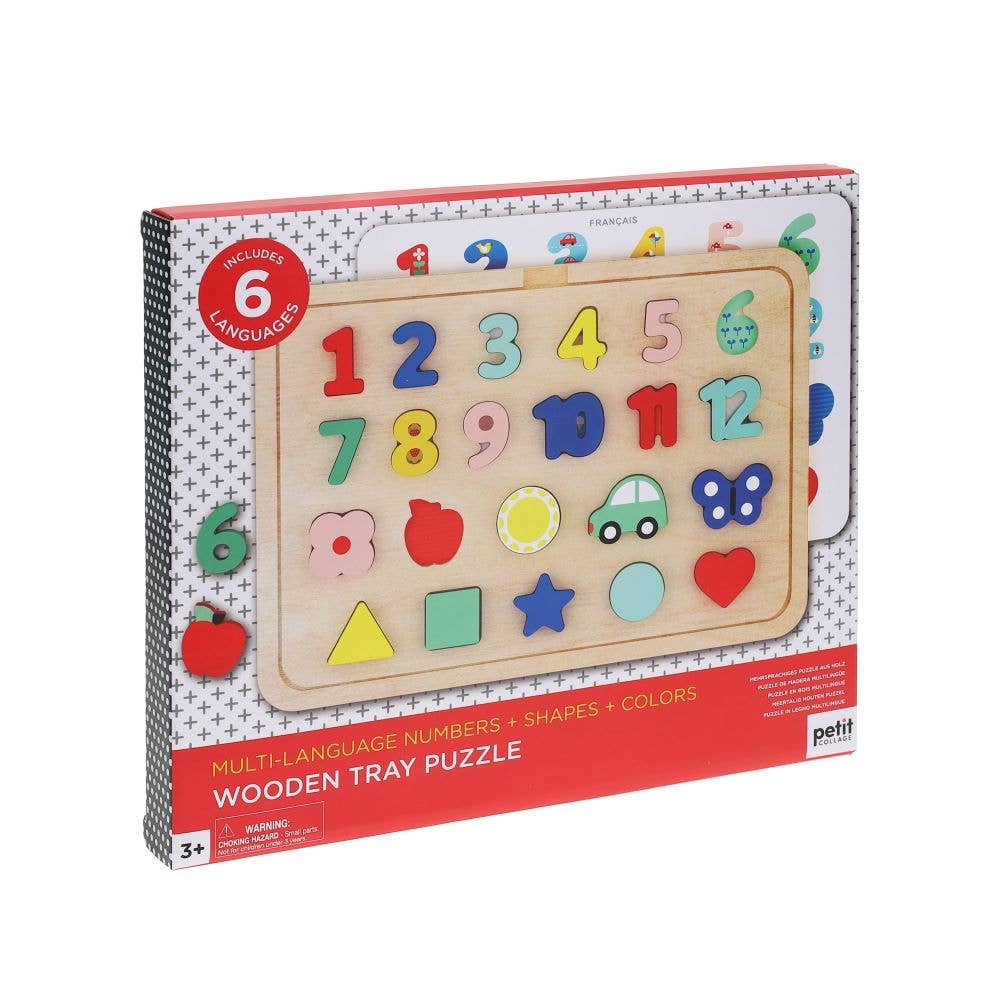 Chronicle Books - Wooden Tray Puzzle - Numbers, Shapes, Colors