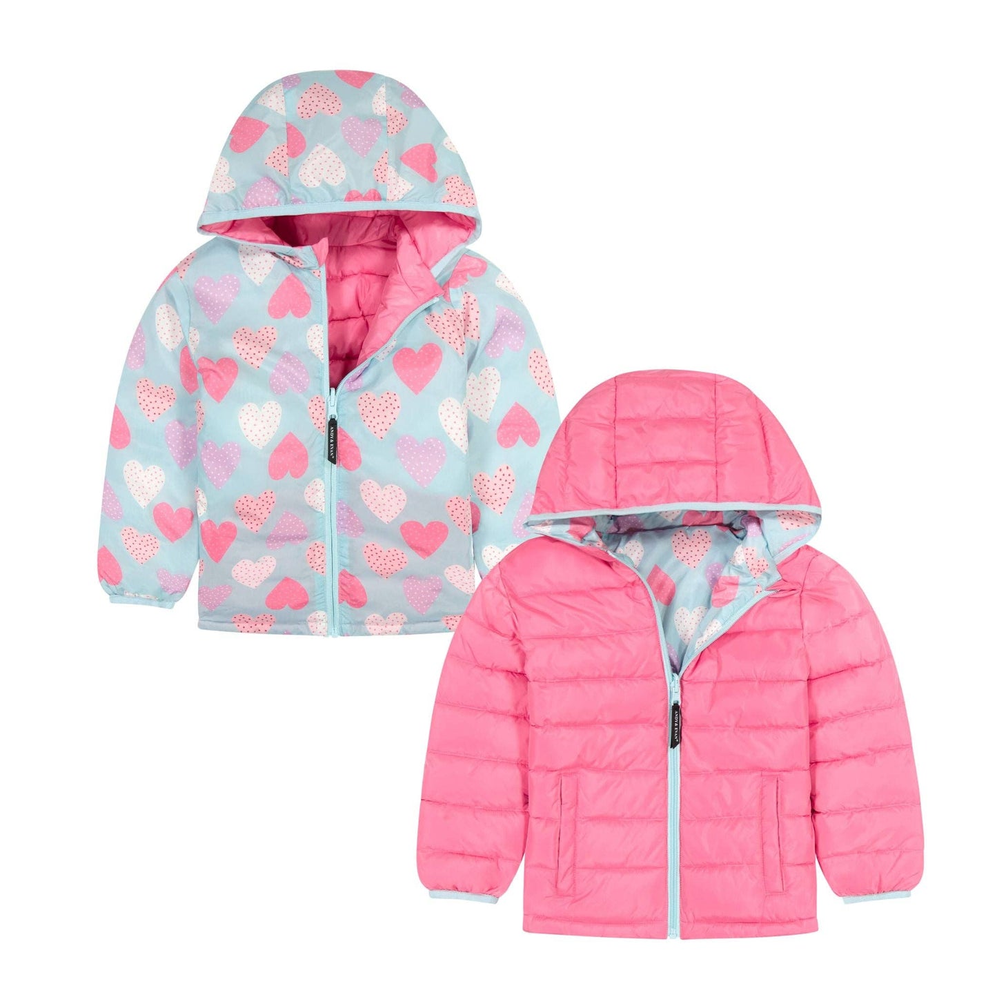 Pink/Heart Reversible Puffer