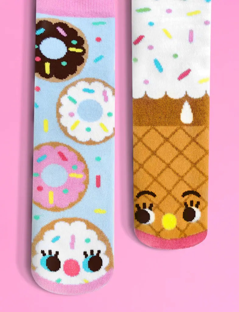 Pals Socks - Donut & Ice Cream Mismatched Non-Slip Kids Socks