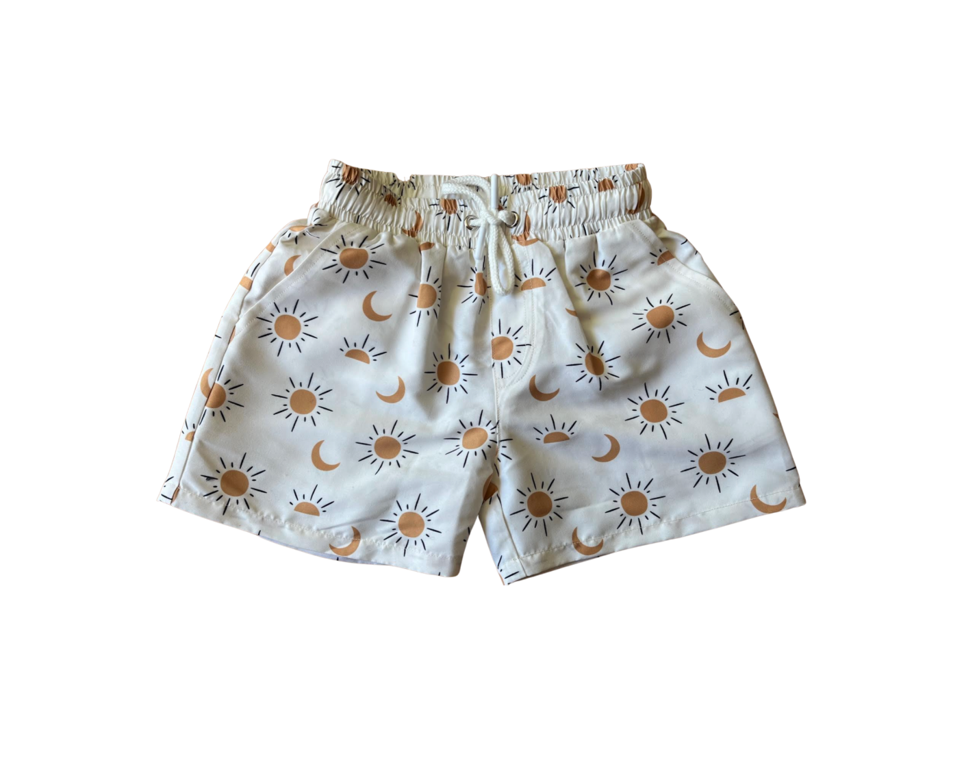 Bird & Bean® - Kids + Baby Swimsuit Swim Trunks - Boho Sun Moon