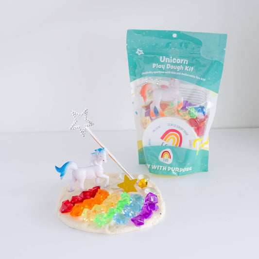 Earth Grown KidDoughs (KidDoughs by EGKD) - Unicorn (Rainbow Sherbet)) Sensory Dough Play Kit