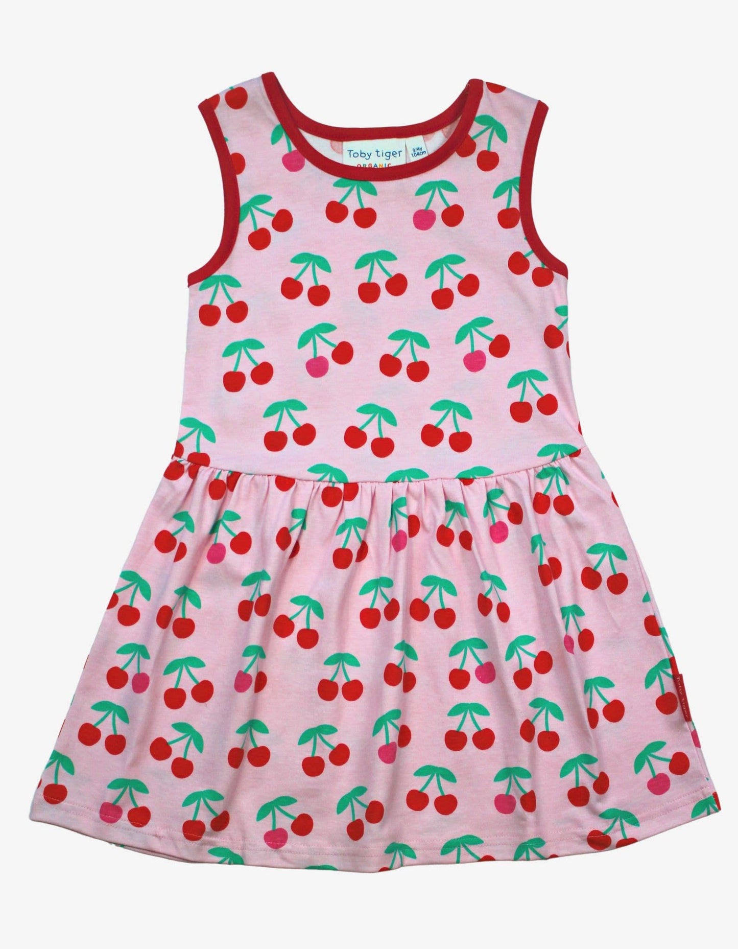 Toby Tiger - Organic Cherry Print Summer Dress - Toddler Dress