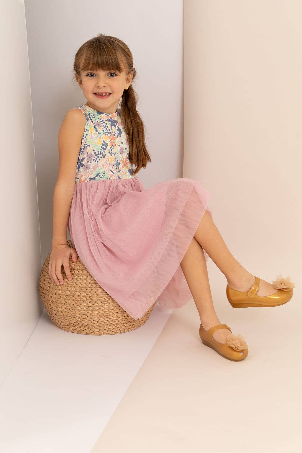 Bird & Bean® - Kids Bamboo Tulle Dress - Meadow - Kids Easter Dress
