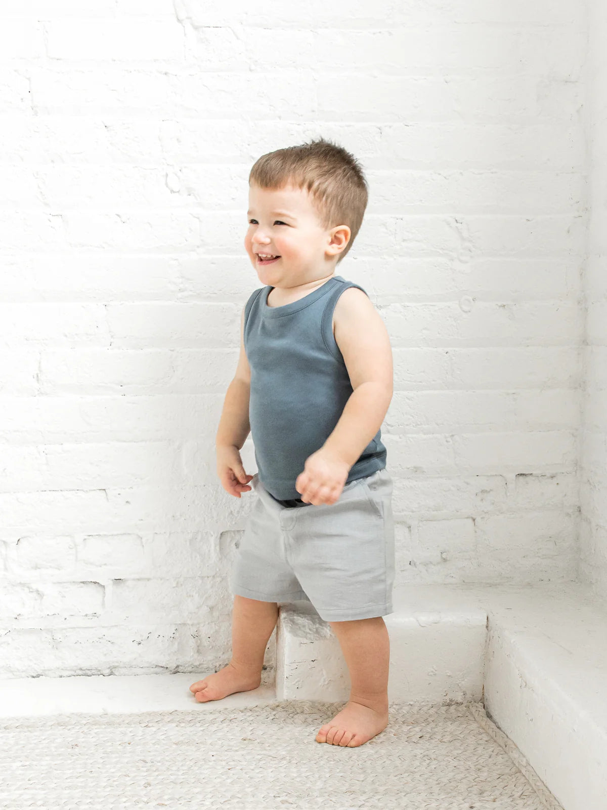 Colored Organics - Organic Baby and Kids Gavin Linen Shorts - Mist