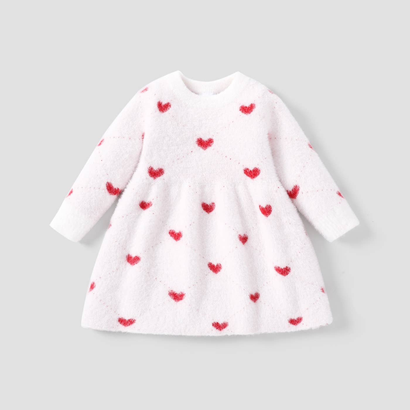 PatPat - Baby/Toddler Girl Sweet Heart-shaped Sweater Dress