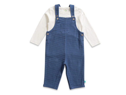 Juscubs - Blue Dungaree Overall and Long Sleeve Set