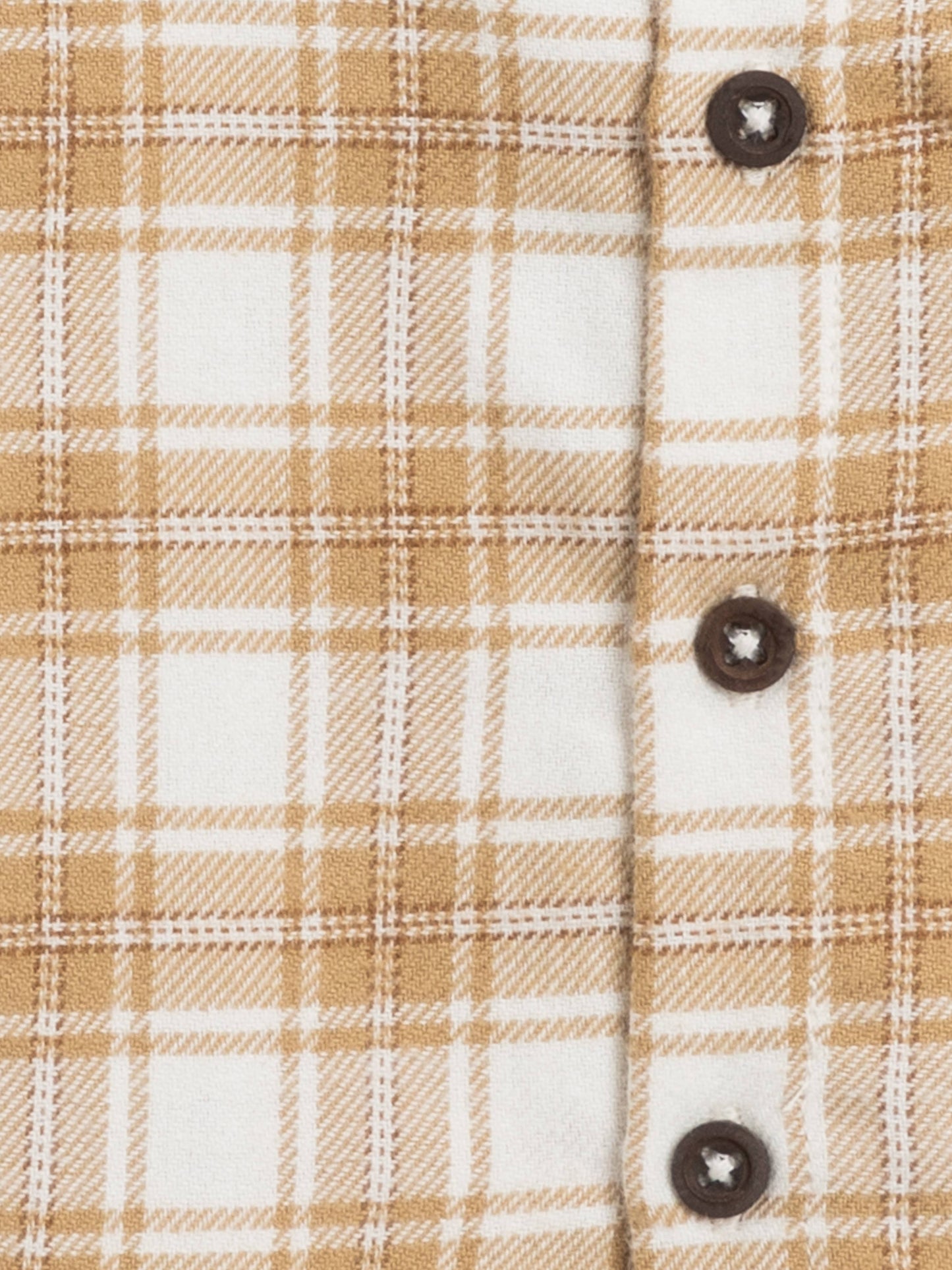 Logan Flannel Collard Button Down - Latte Plaid