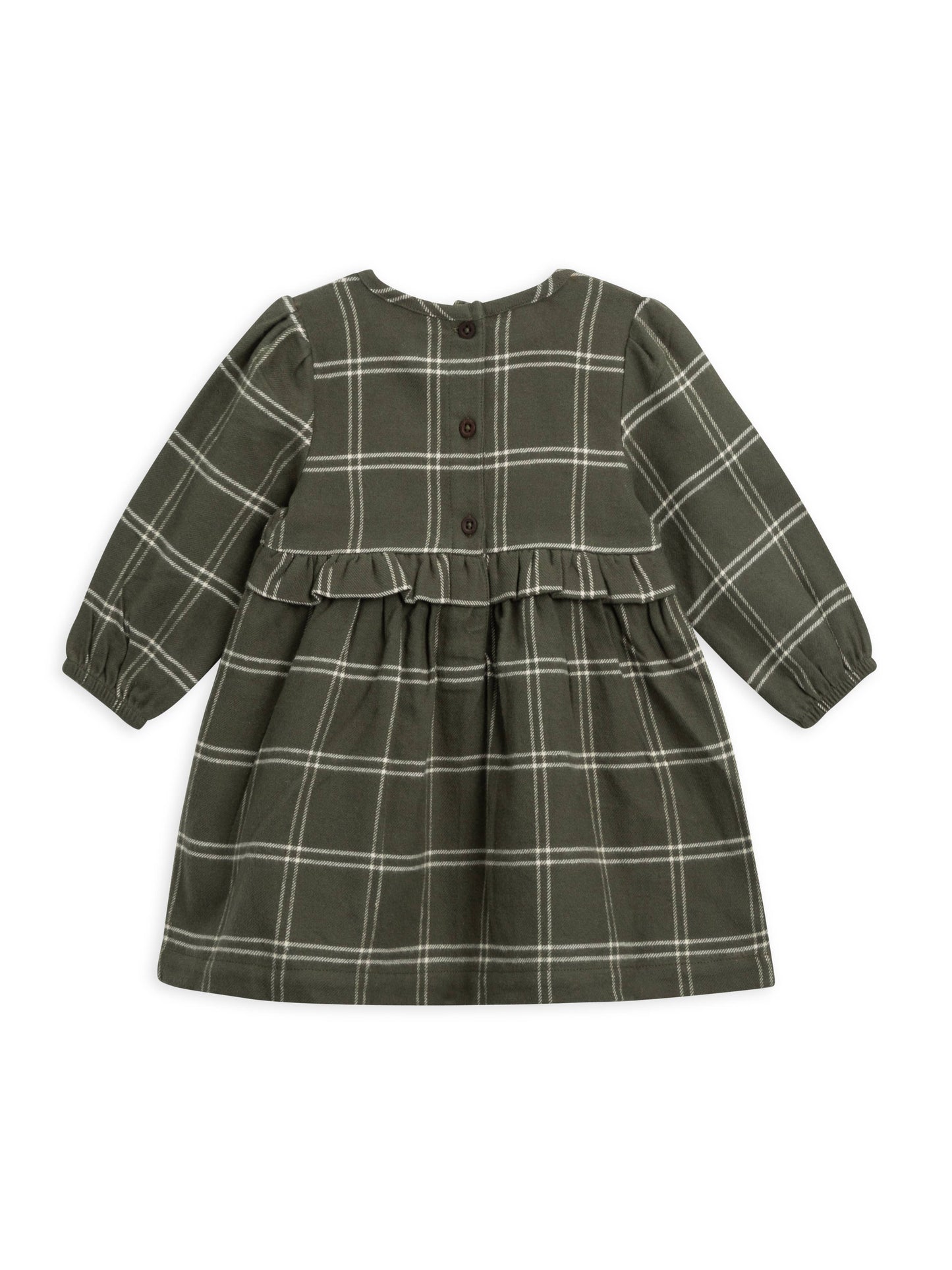 Baby and Kids Sydney Flannel Ruffle Dress - Cypress Plaid