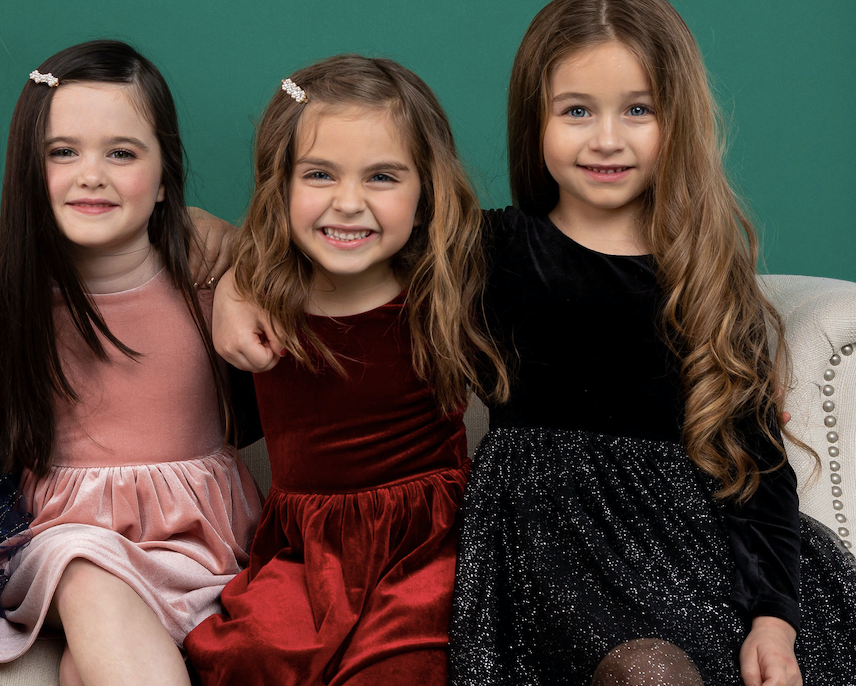 Kids + Baby Velvet + Tulle Christmas Dress - Celeste