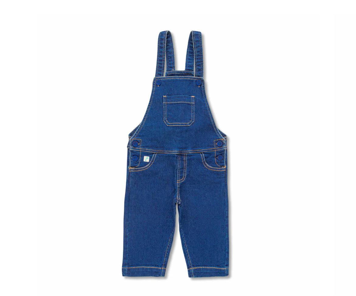 Juscubs - Denim Dungaree Overalls and Basic White Tee Set